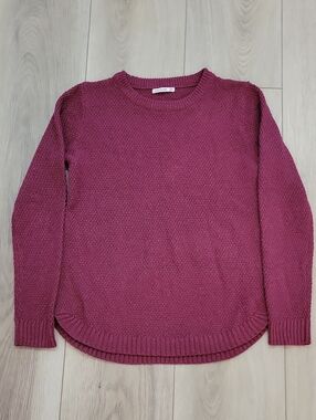 Pink Clover Raspberry Crewneck Textured Sweater